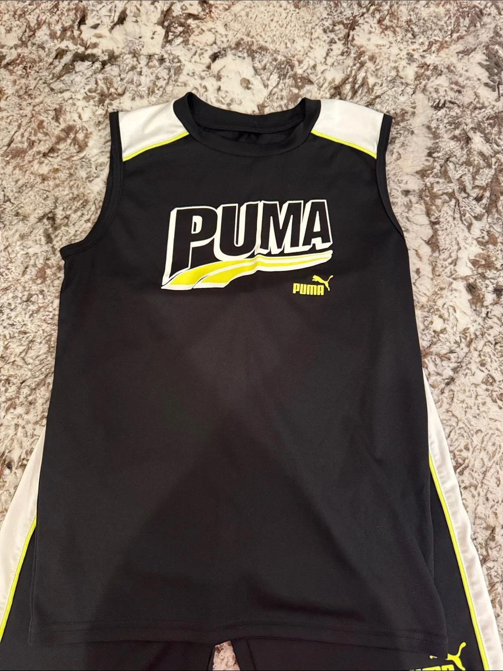 Puma Black with Yellow Accent Athletic Set